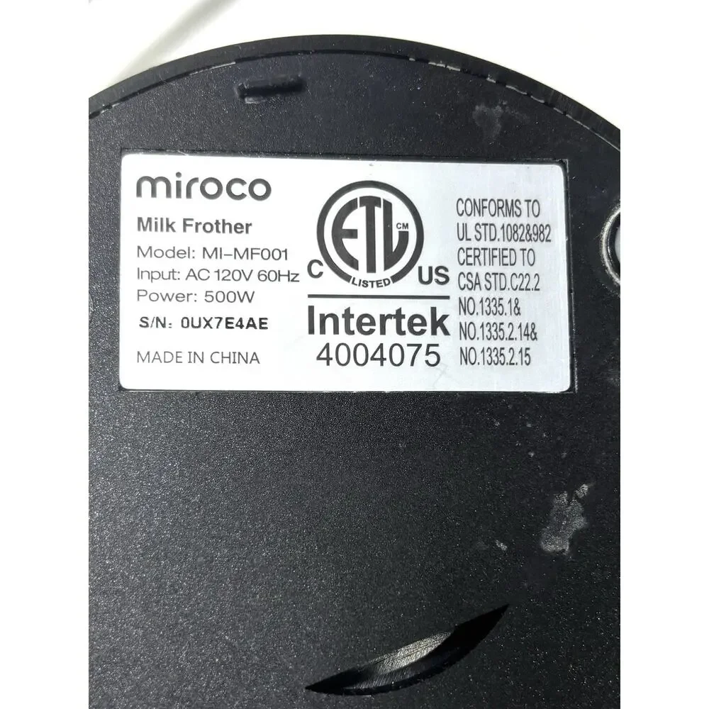 Miroco Electric Milk Frother MI-MF001 Stainless Steel Hot Cold Foam Maker